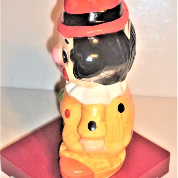 CLOWN MUSICAL BANK Ceramic Clown Vintage Musical Bank Collection Piggy Bank Coin - Picture 2 of 9